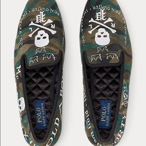 Polo Ralph Lauren Willard Camo Suede Slipper Men Size 12 Green Olive BNIB